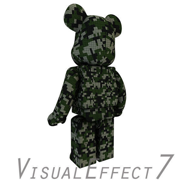 Camouflage Bear Brick 3D model_3