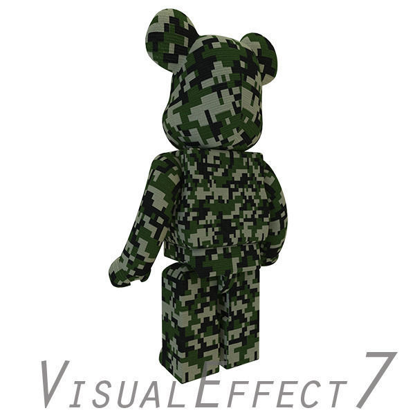 Camouflage Bear Brick 3D model_2