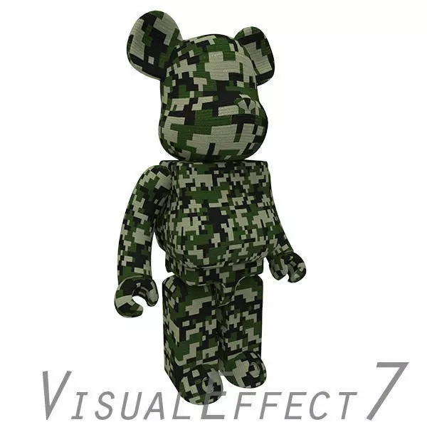 Camouflage Bear Brick 3D model_0