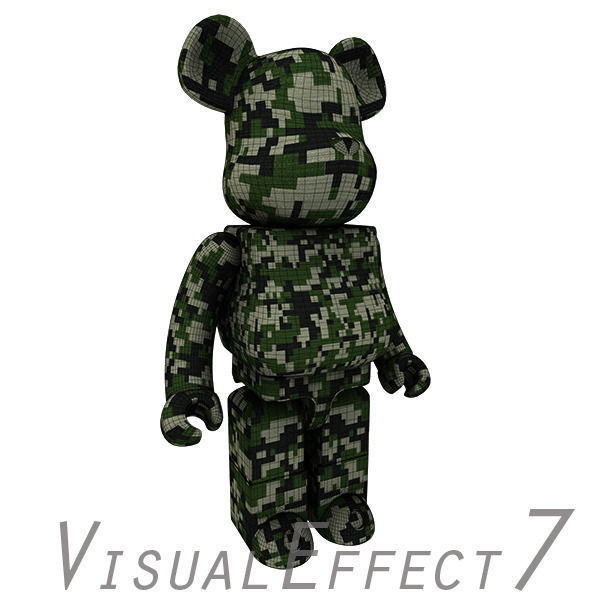 Camouflage Bear Brick 3D model_1
