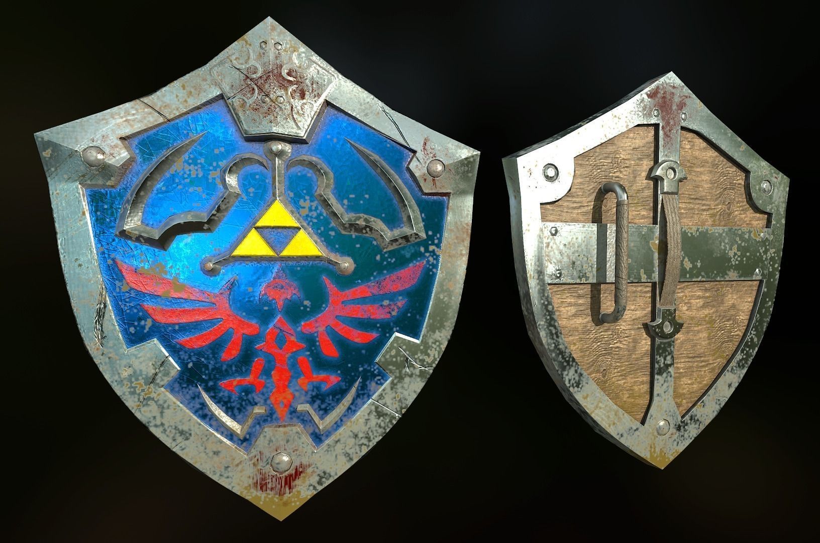 Hylian Shield Free low-poly 3D model_0