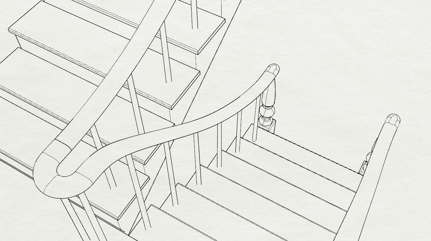 3D Stairs Model-Clasic 3D model 3D model_5