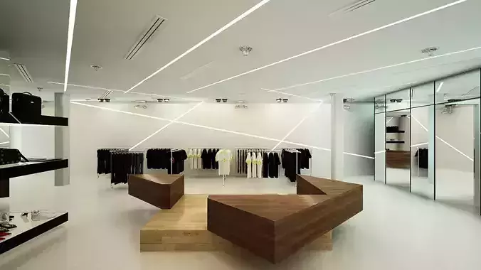 cloths shop interior 3D model