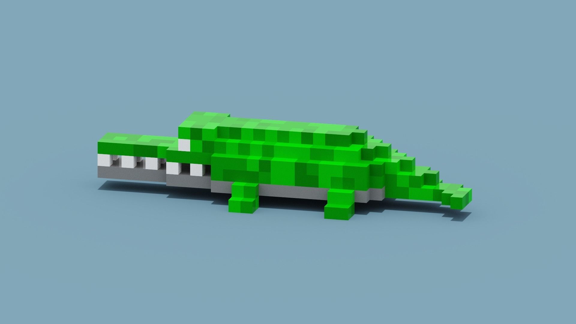 Voxel Crocodile Low-poly 3D model_5