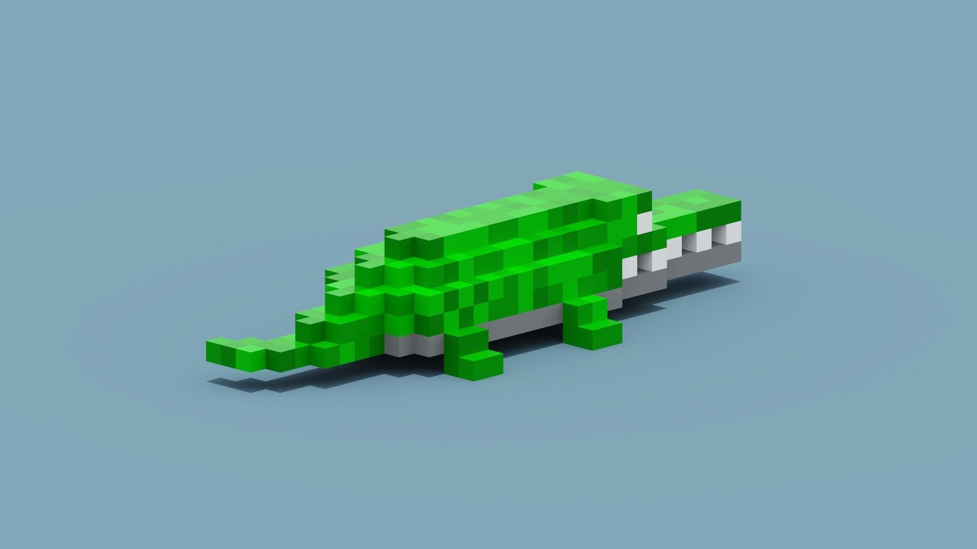 Voxel Crocodile Low-poly 3D model_9