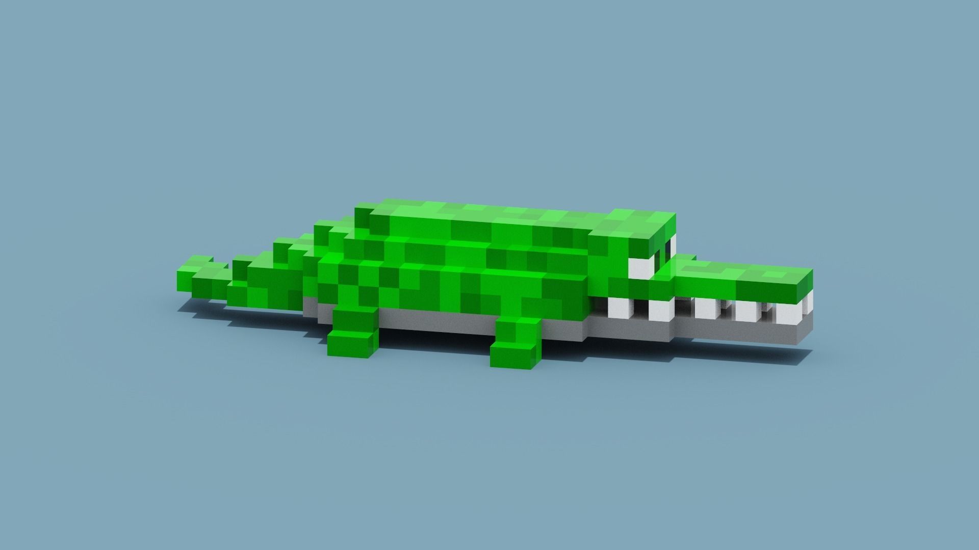 Voxel Crocodile Low-poly 3D model_11