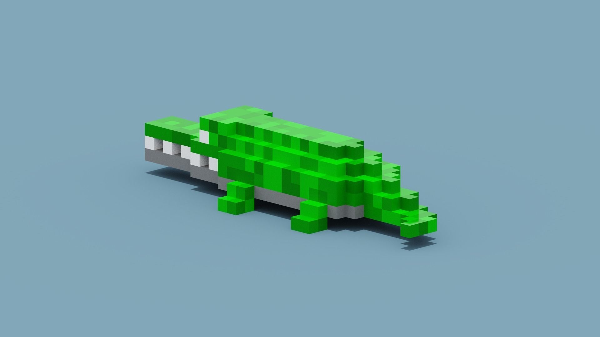 Voxel Crocodile Low-poly 3D model_6