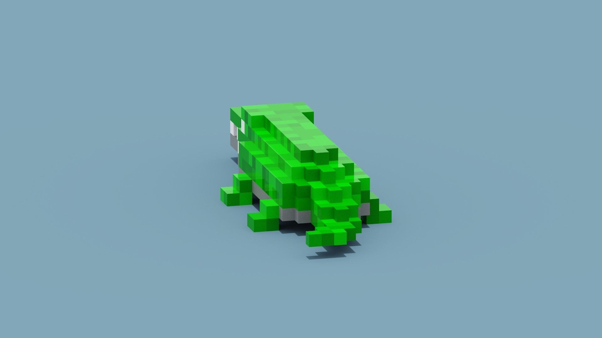 Voxel Crocodile Low-poly 3D model_7