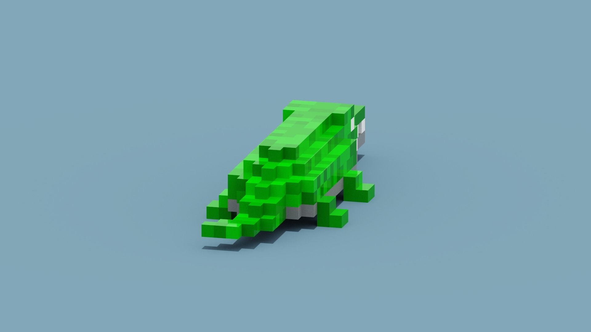 Voxel Crocodile Low-poly 3D model_8