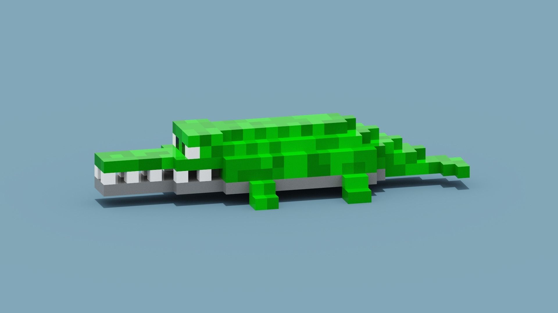 Voxel Crocodile Low-poly 3D model_4