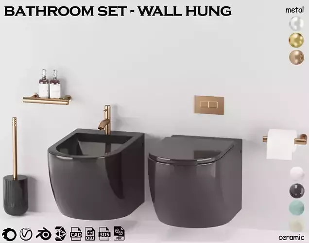 bathroom set 2 - wall hung  3D model