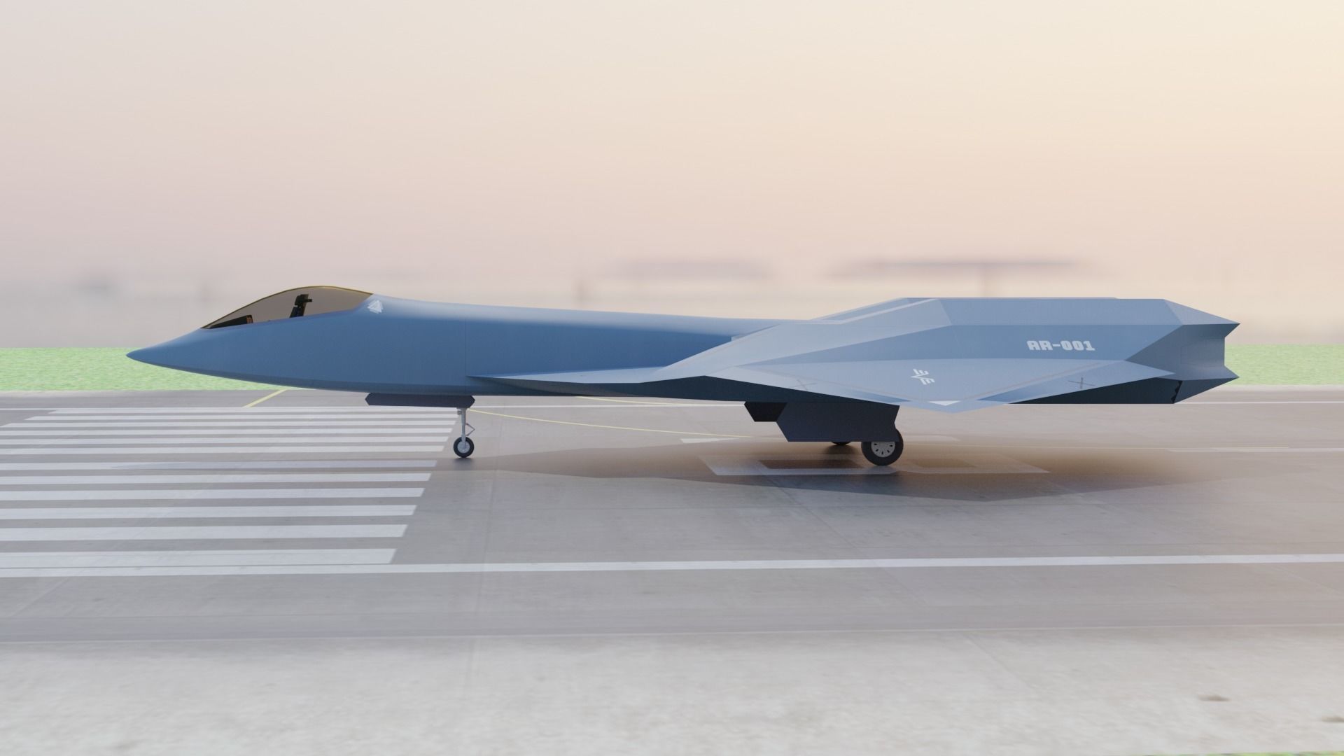 Arrow sixth generation stealth fighter jet 3D model_4