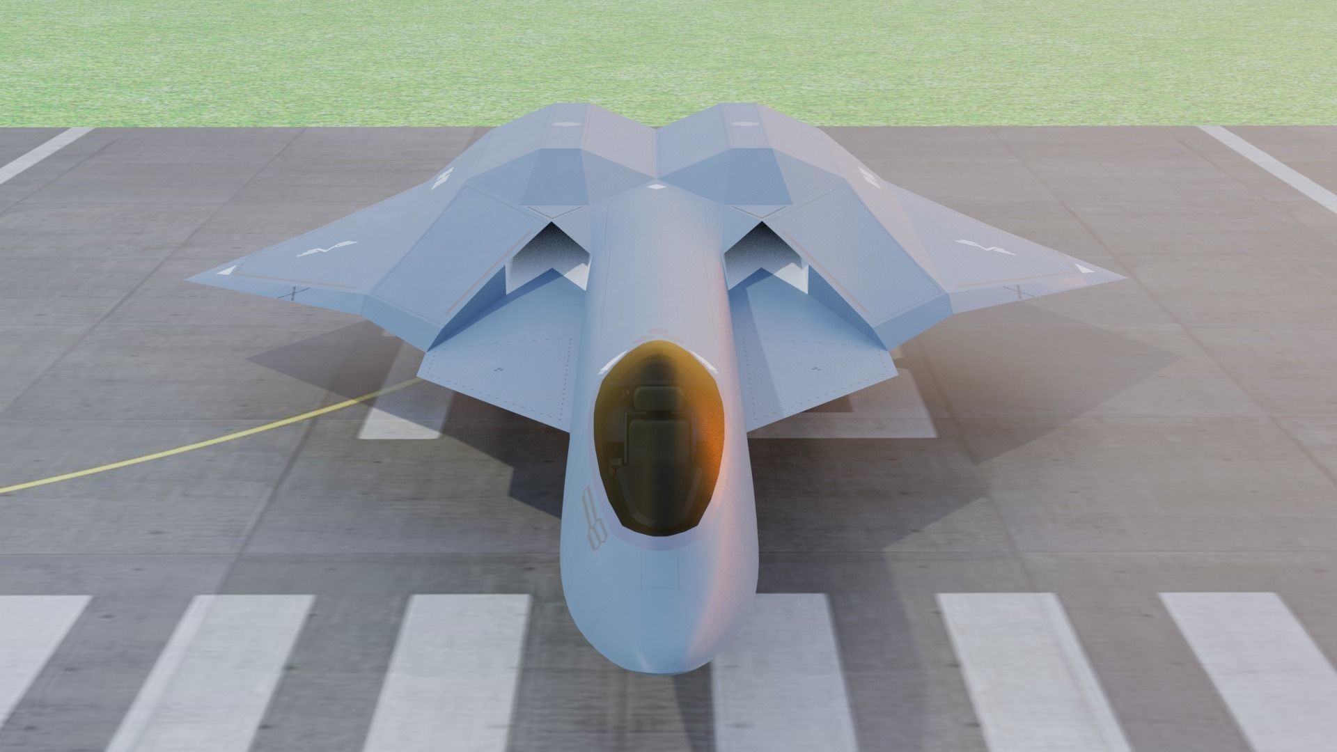 Arrow sixth generation stealth fighter jet 3D model_6