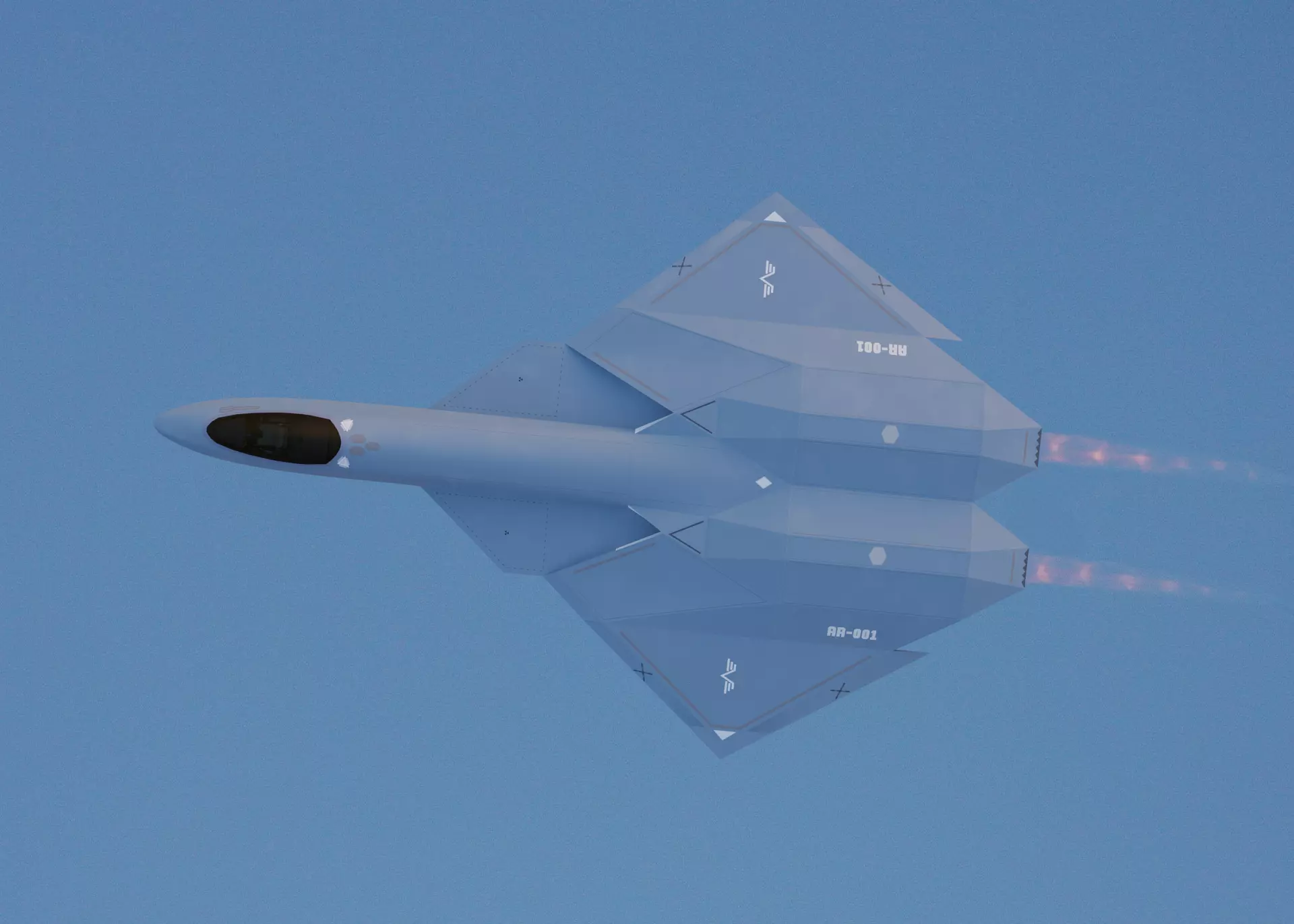 Arrow sixth generation stealth fighter jet 3D model_0