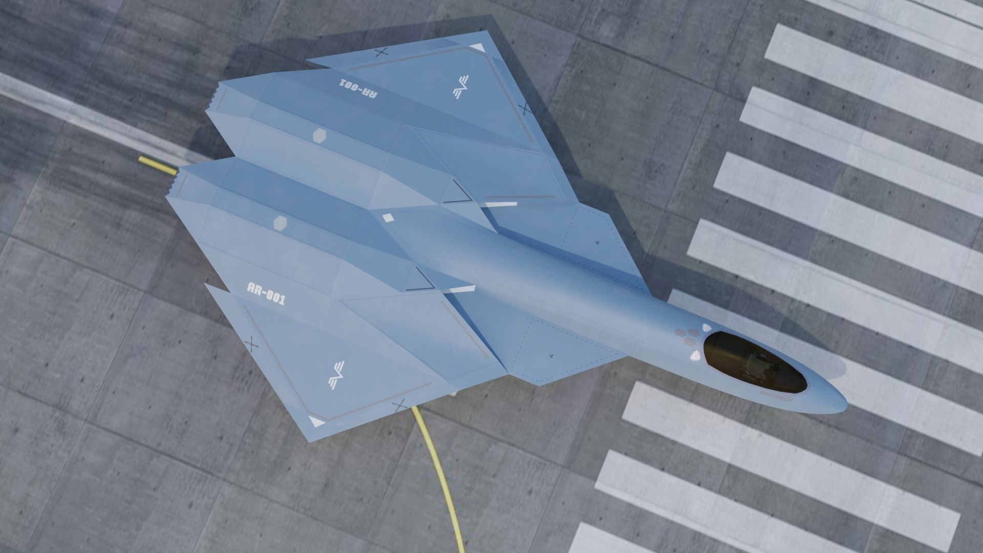 Arrow sixth generation stealth fighter jet 3D model_5