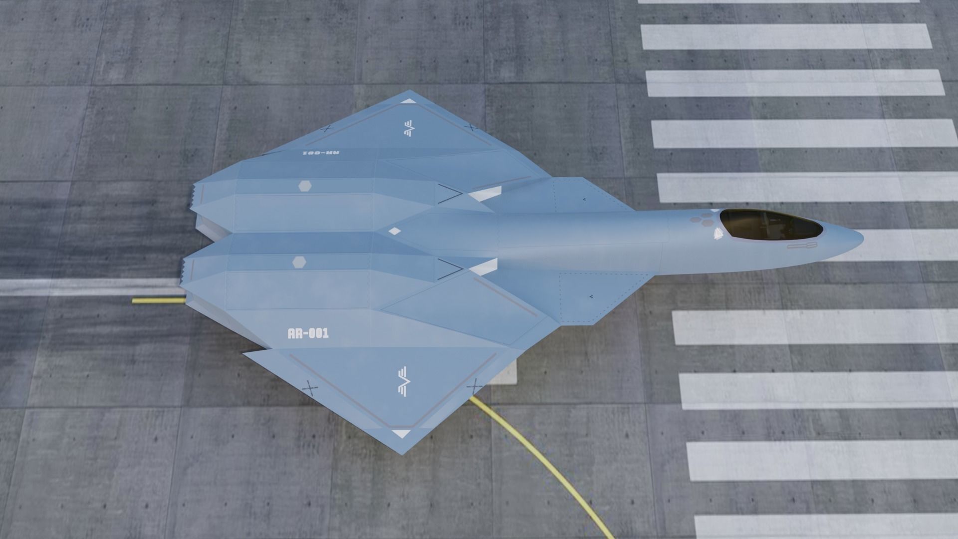 Arrow sixth generation stealth fighter jet 3D model_3