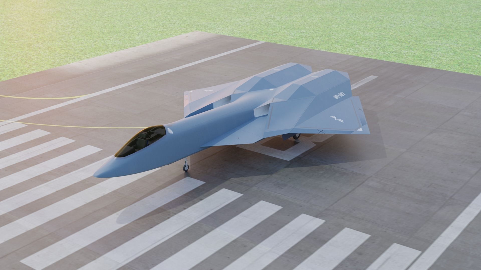 Arrow sixth generation stealth fighter jet 3D model_1