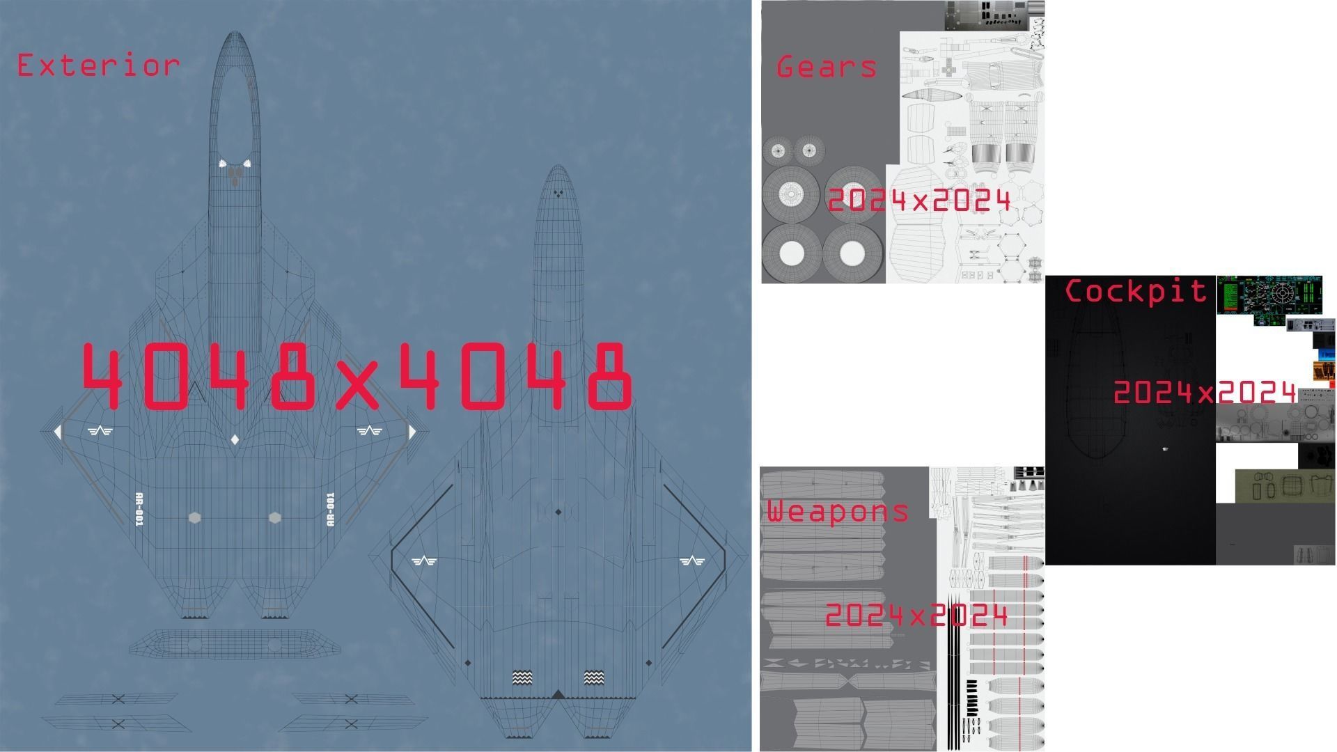 Arrow sixth generation stealth fighter jet 3D model_11