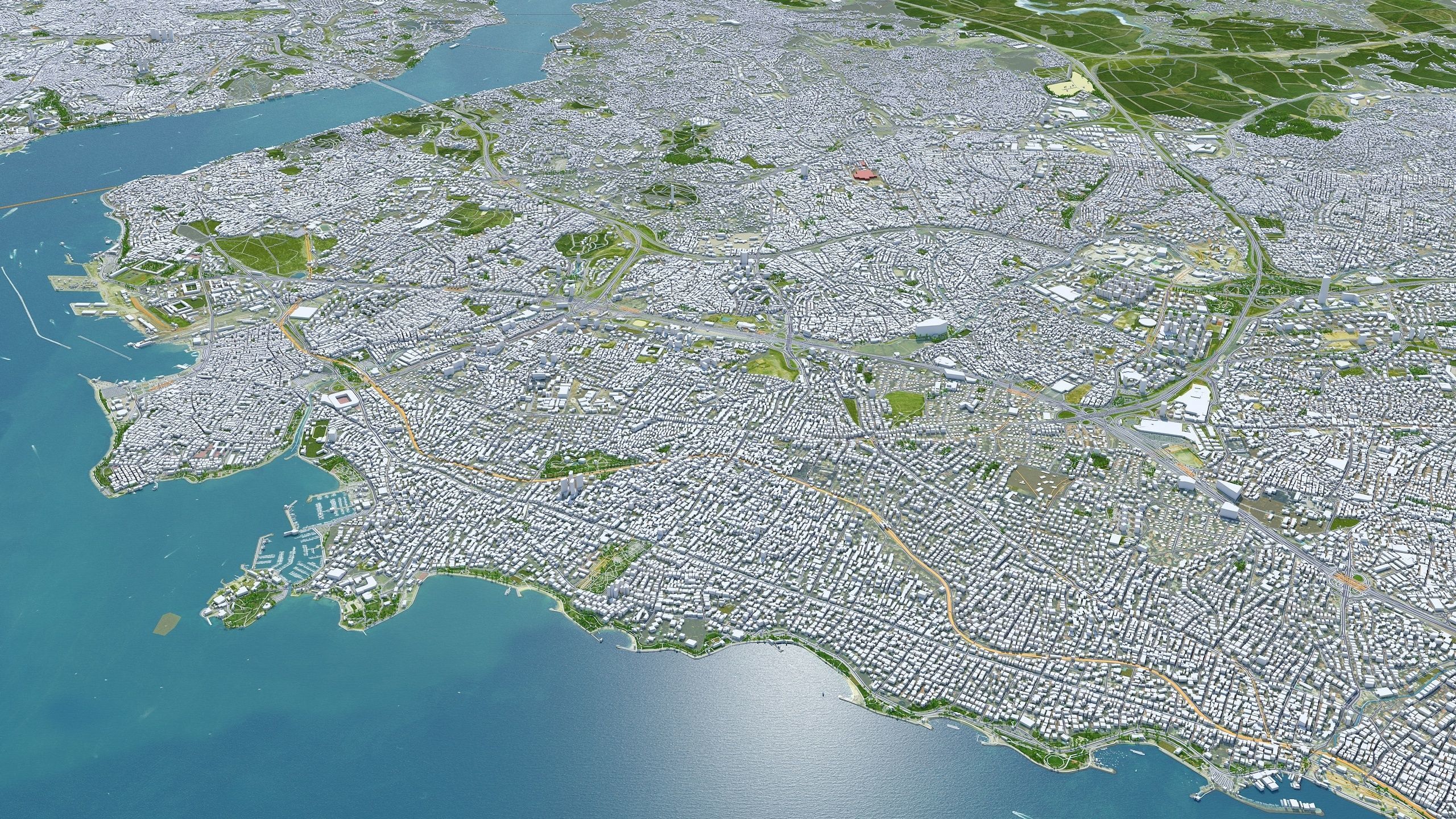 Istanbul City in Turkey Low-poly 3D model_7