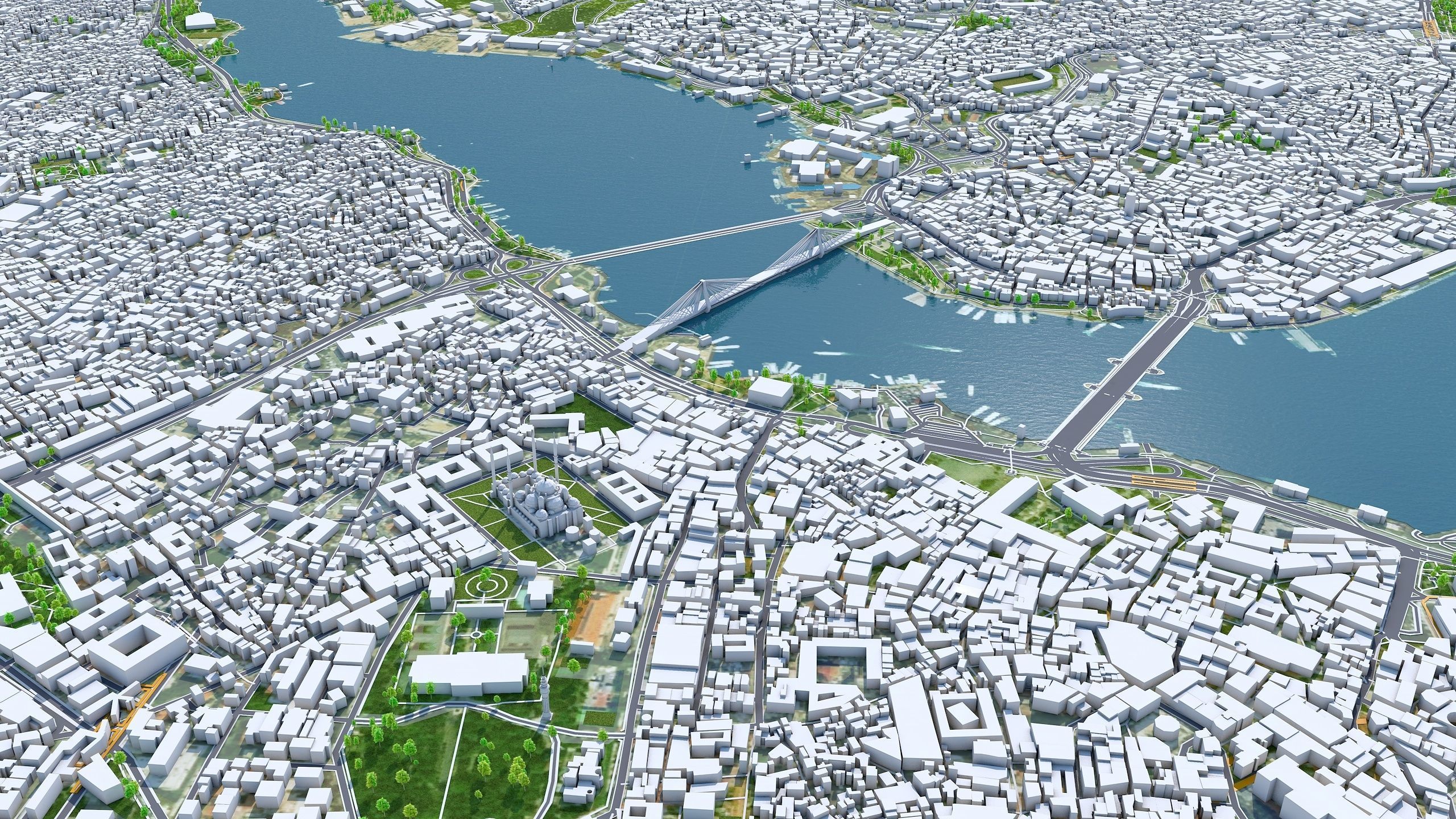 Istanbul City in Turkey Low-poly 3D model_4