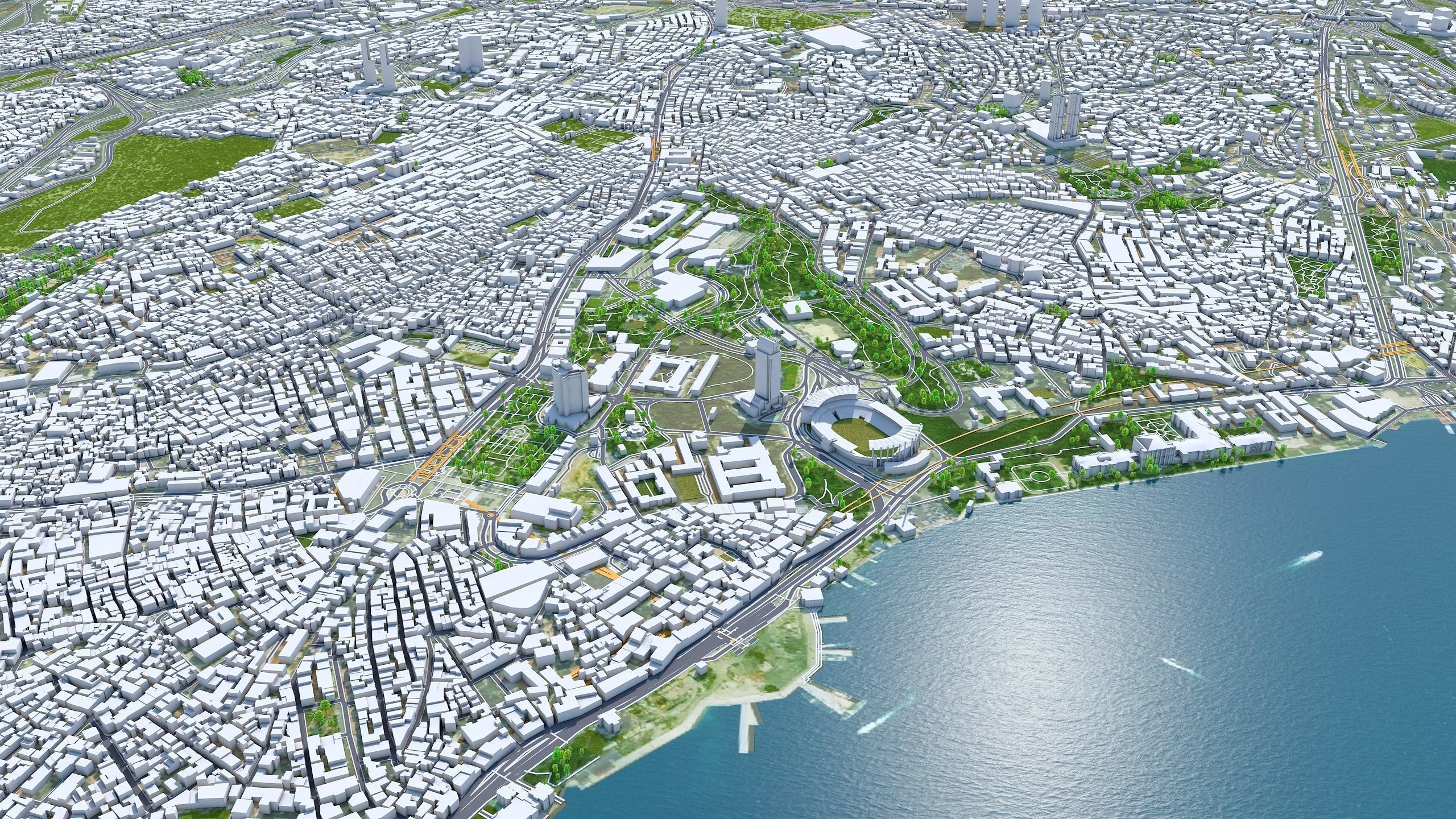 Istanbul City in Turkey Low-poly 3D model_5