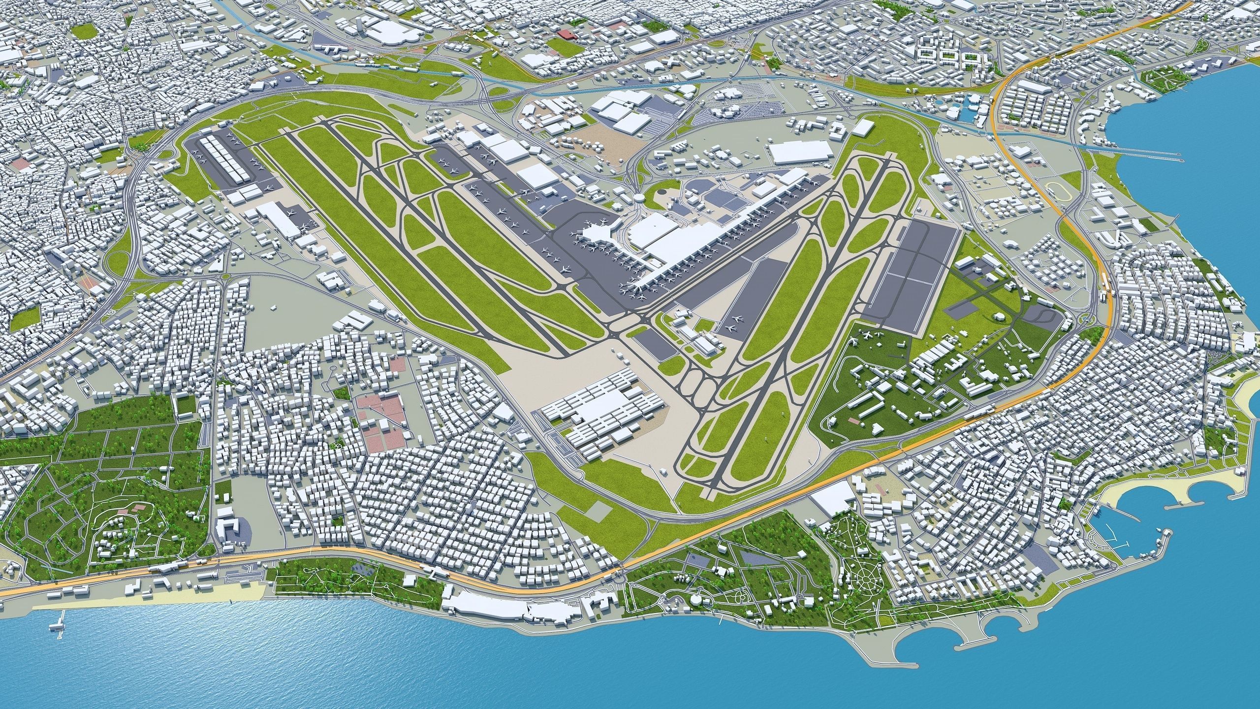 Istanbul City in Turkey Low-poly 3D model_11