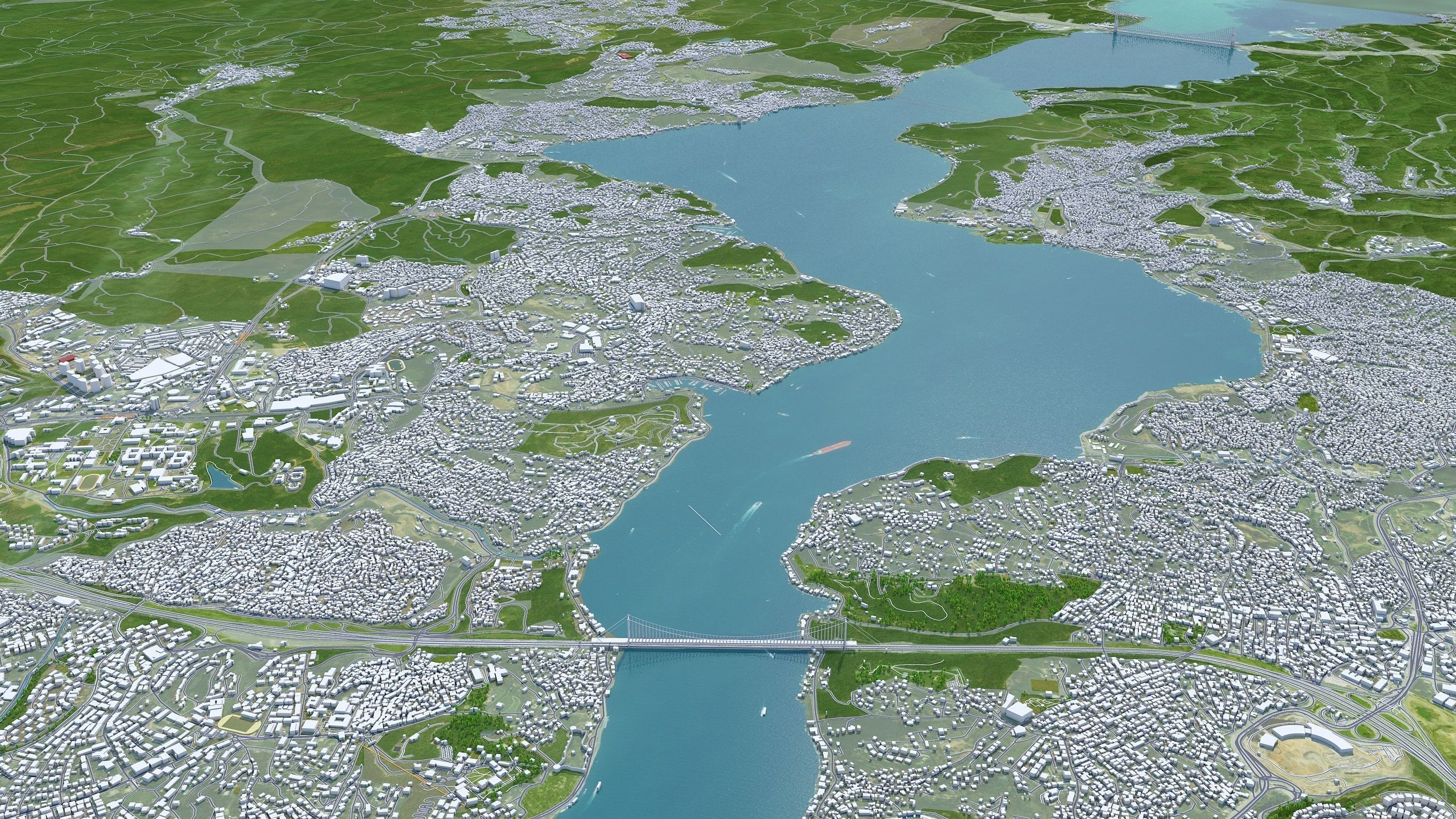 Istanbul City in Turkey Low-poly 3D model_6