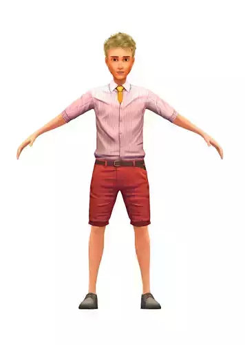 Cartoon Low Poly Style Avatar 015 Low-poly 3D model