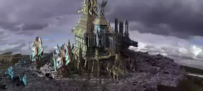 Sci-Fi City dystopia Temples 