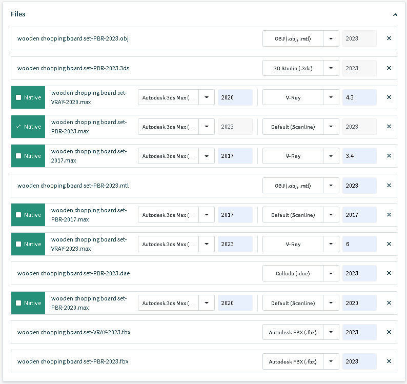 wooden chopping board set 3D model_17