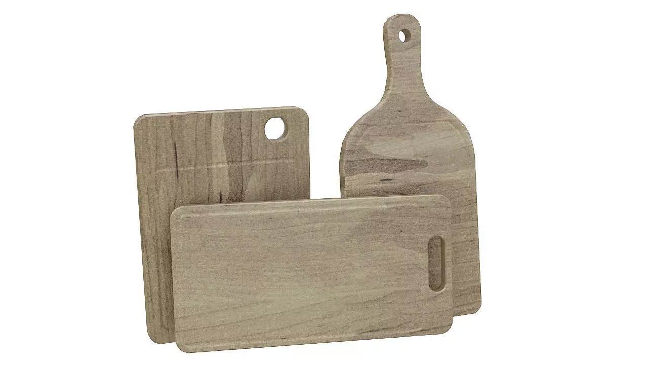 wooden chopping board set 3D model_0
