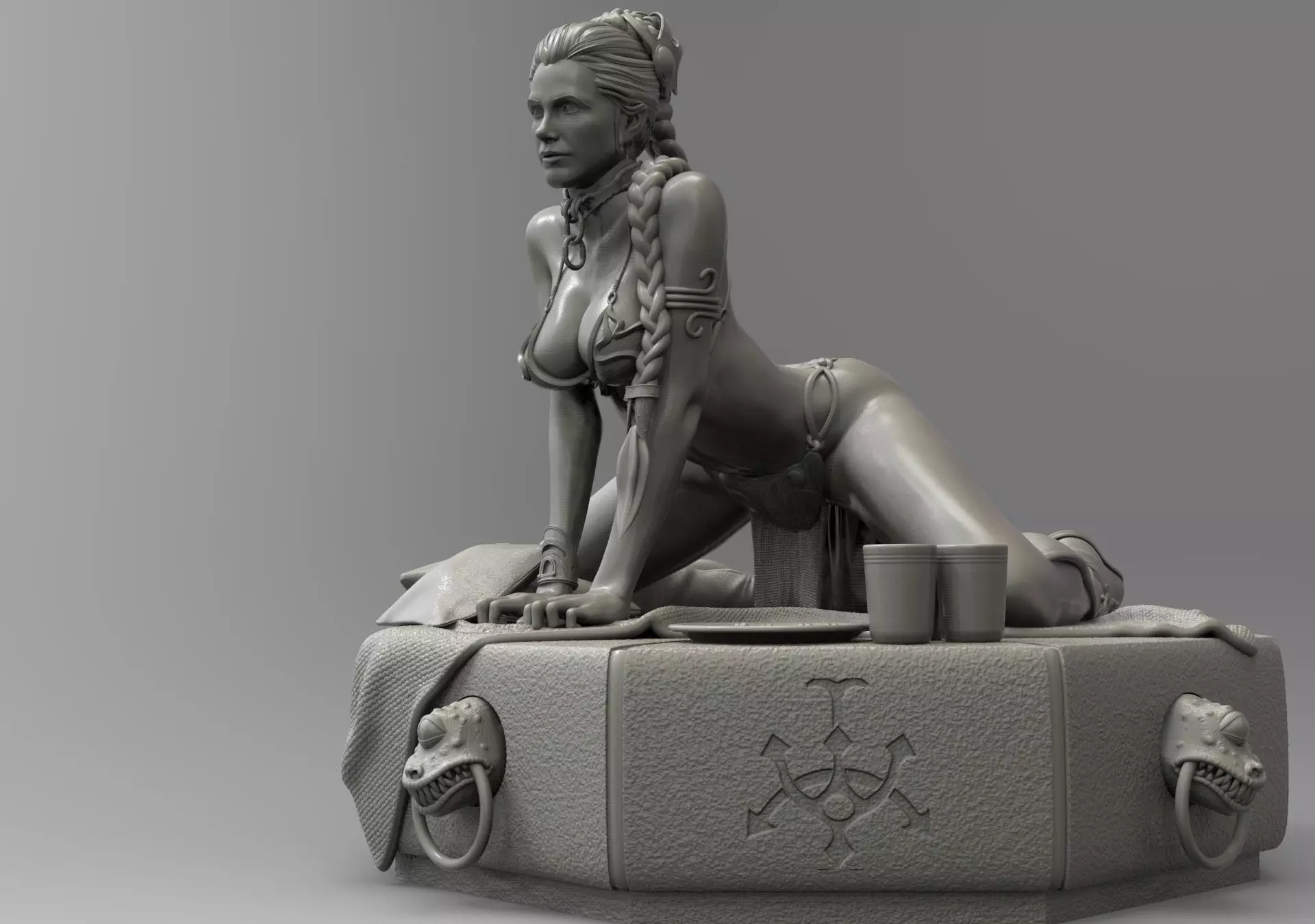 Princess Leia on Jabba slave costume 3D print model