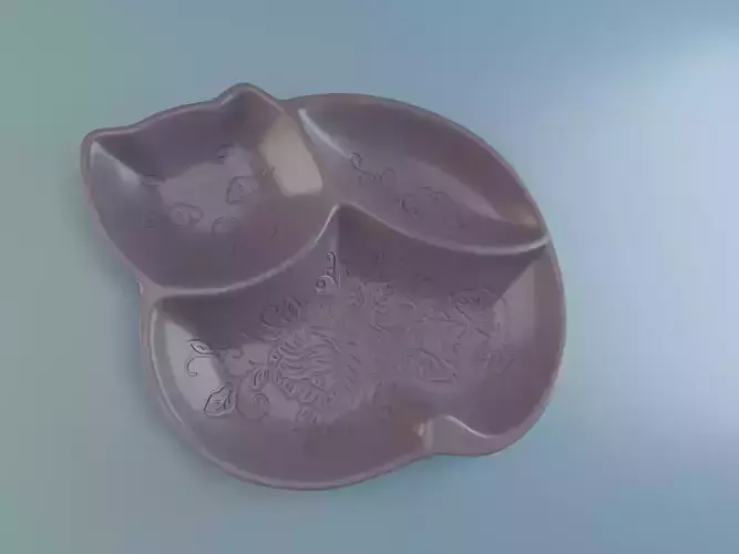Decoration plate with cat design