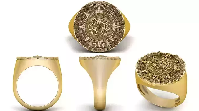 Mayan Calendar Ring  3D print model