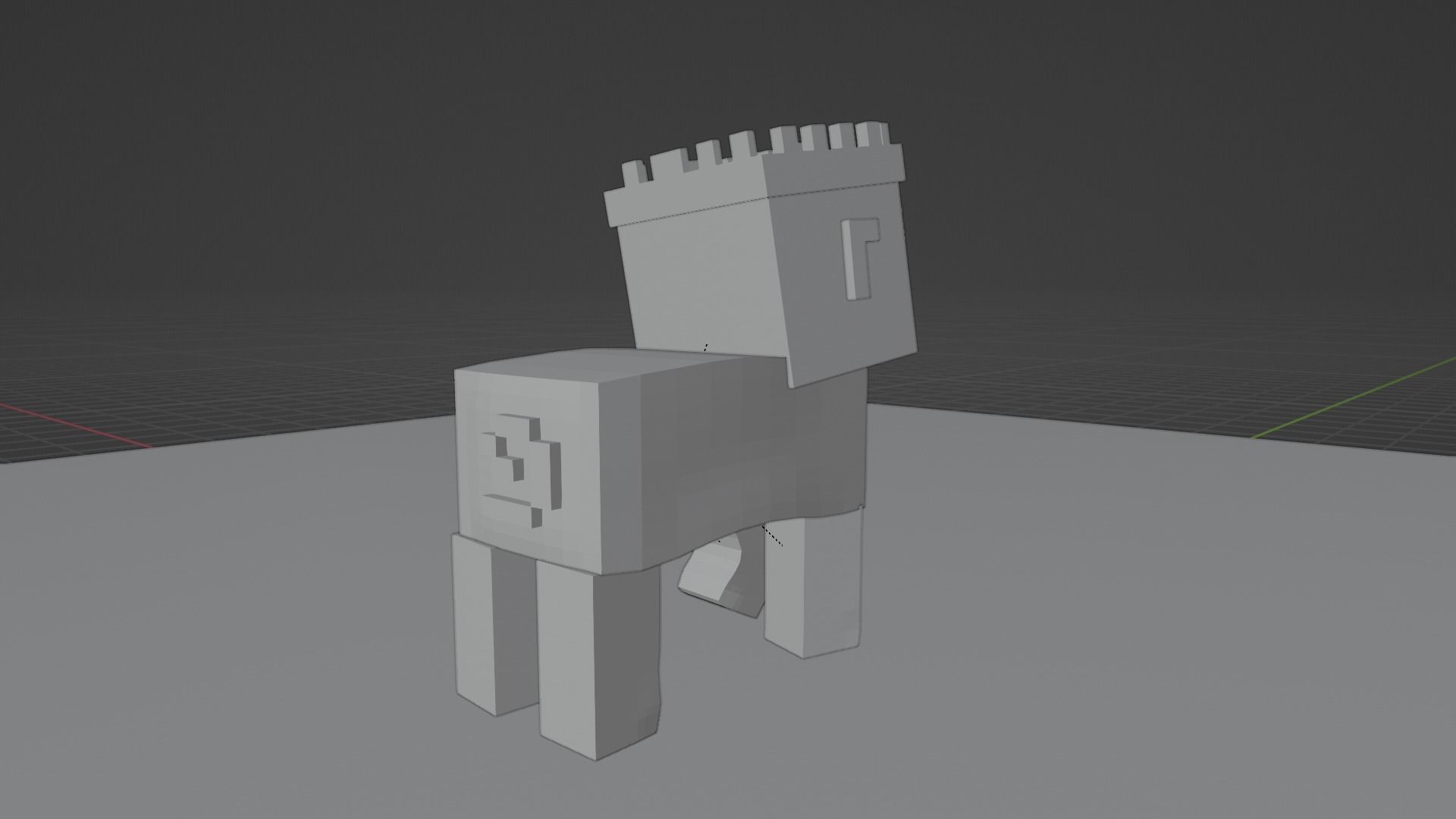 Minecraft pig with a crown 3D print model_10