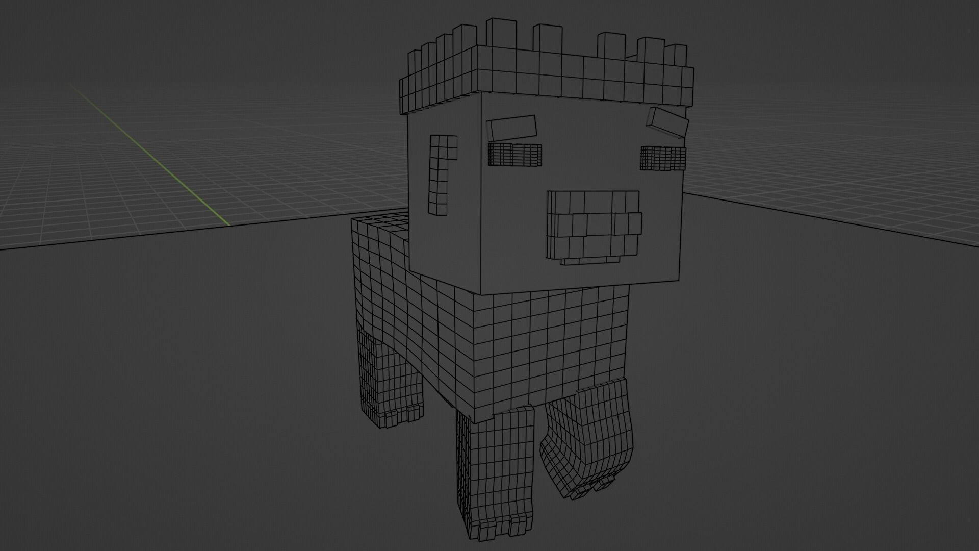 Minecraft pig with a crown 3D print model_13