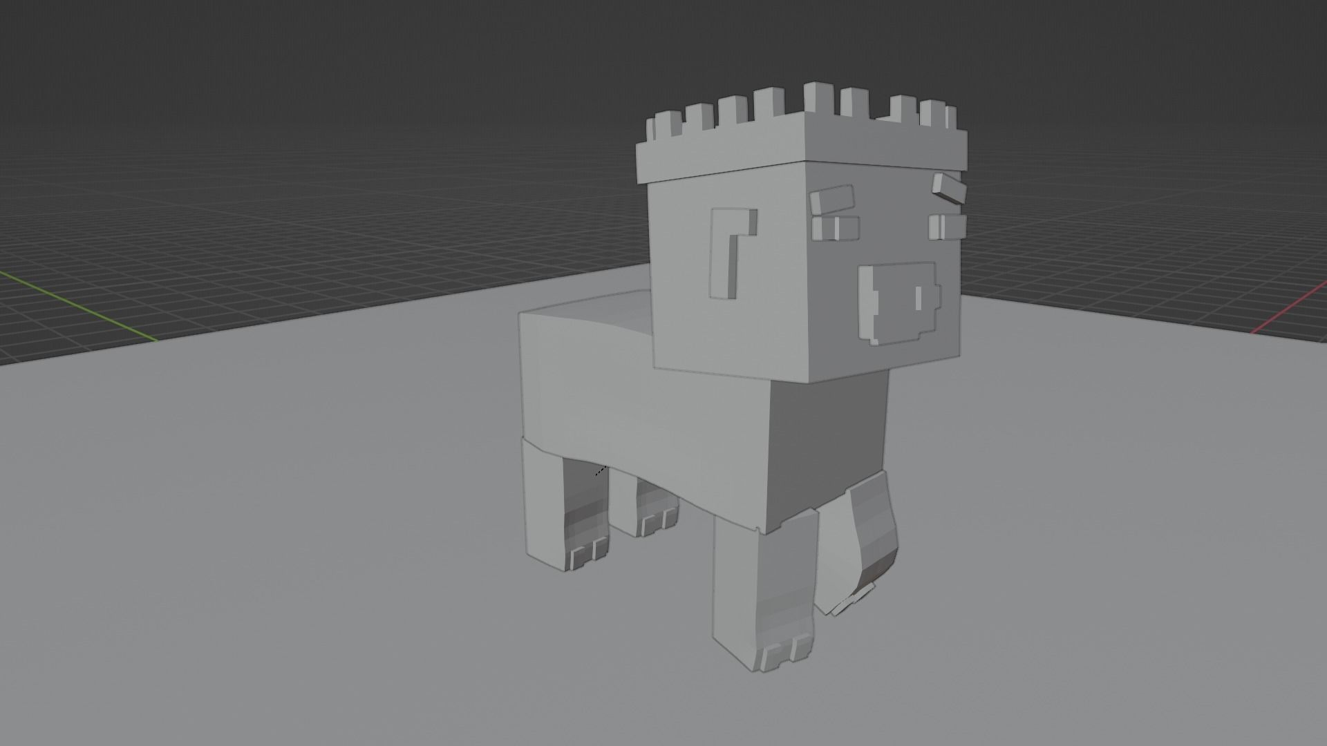 Minecraft pig with a crown 3D print model_9