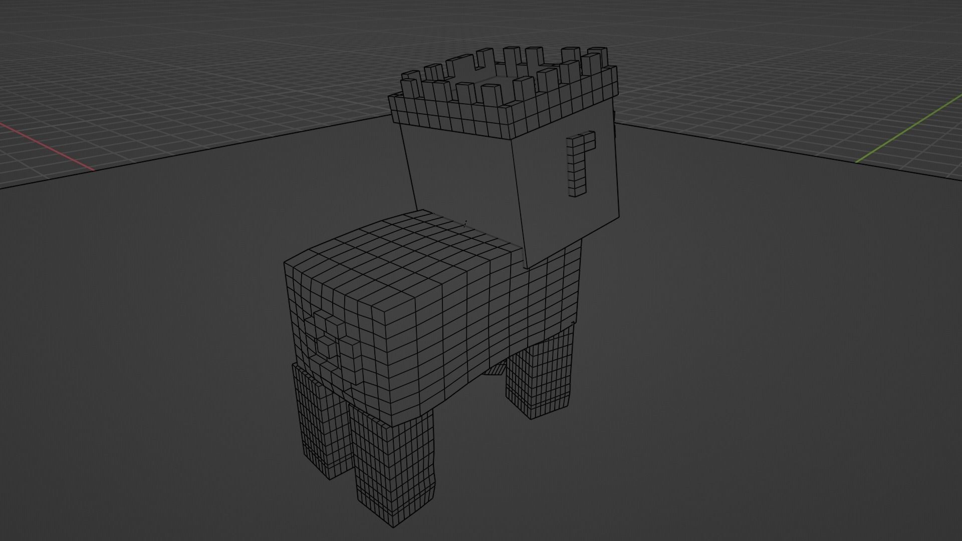 Minecraft pig with a crown 3D print model_14