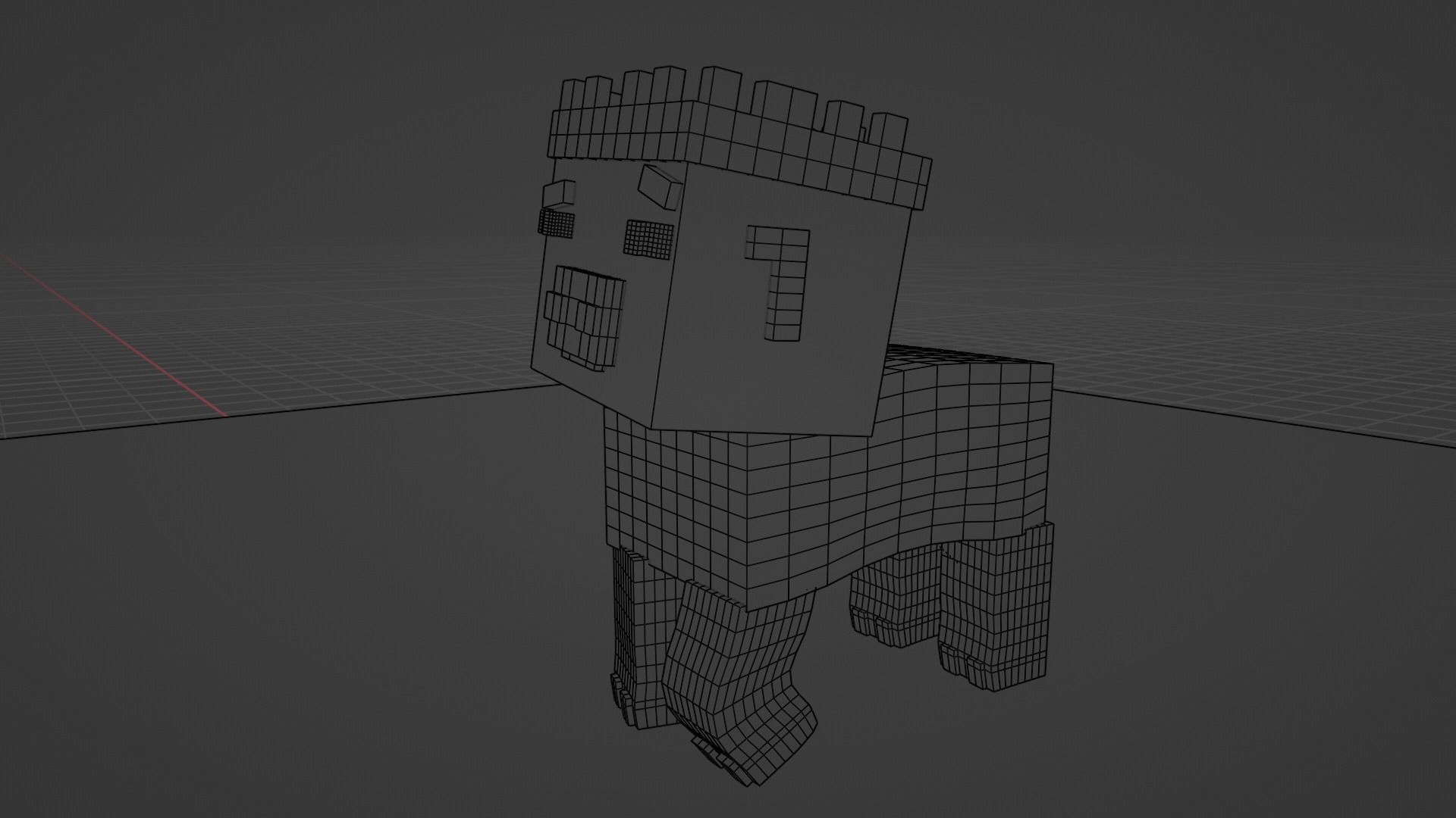 Minecraft pig with a crown 3D print model_12