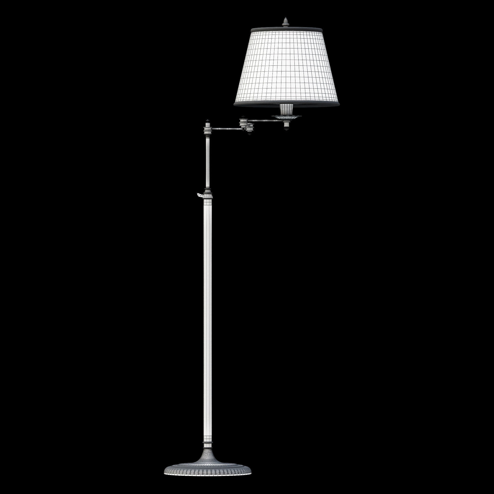 Visual Comfort Studio 1 Light Swing-Arm Floor Lamp 3D model_6