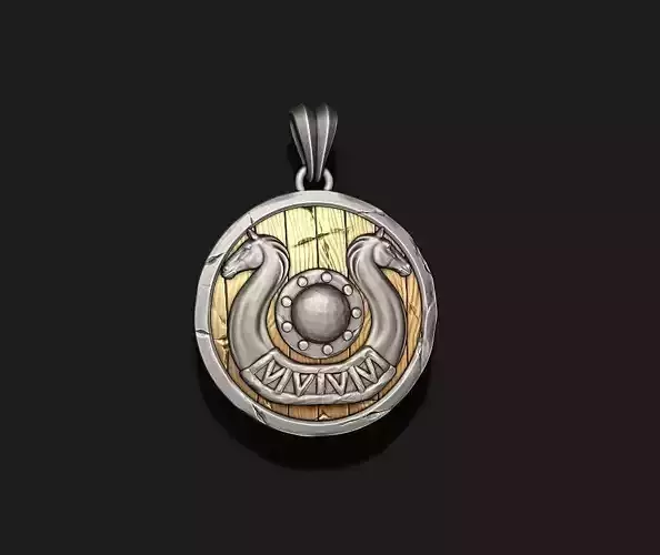 Viking shield pendant