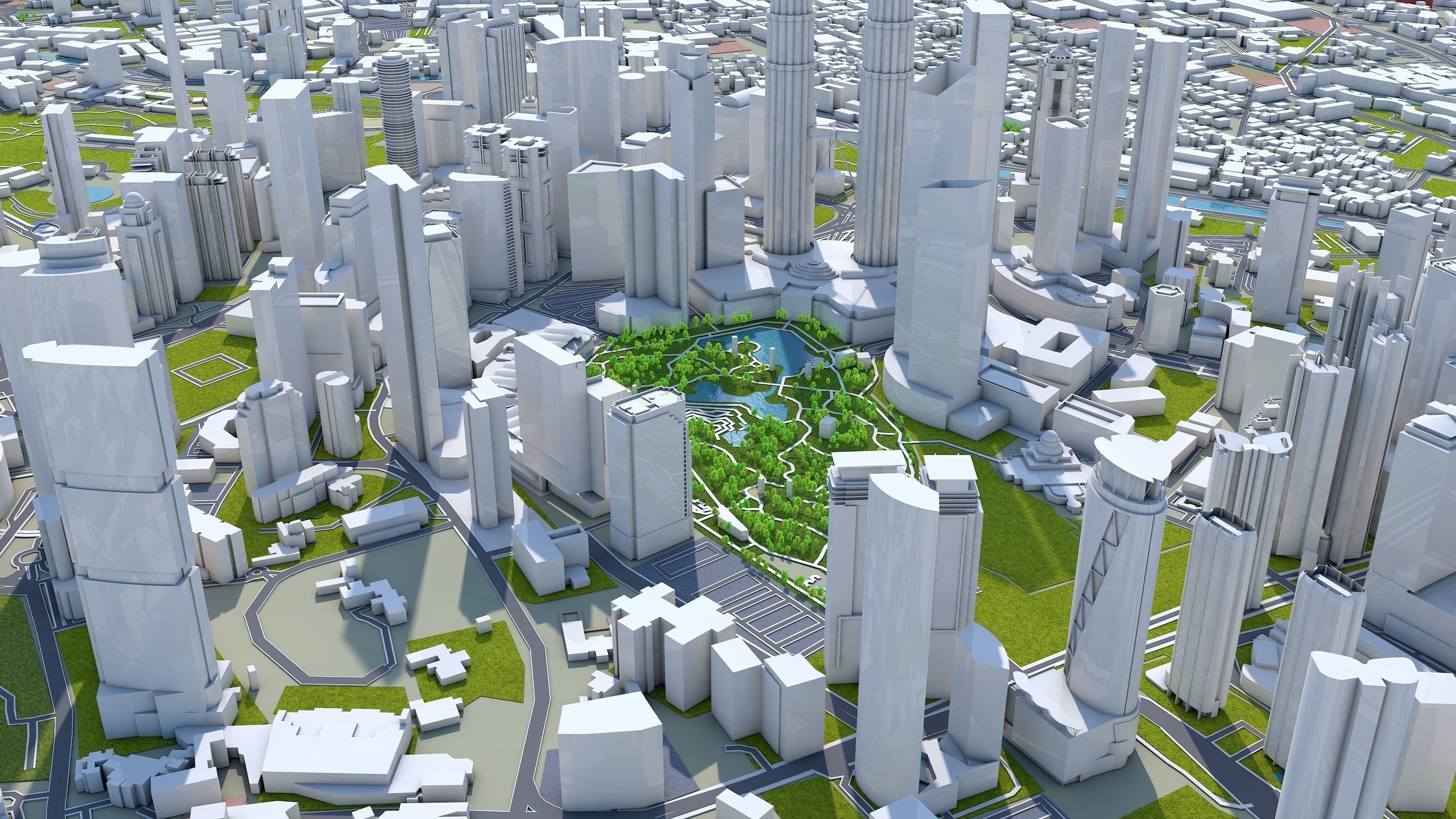 Kuala Lumpur Downtown Low-poly 3D model_7