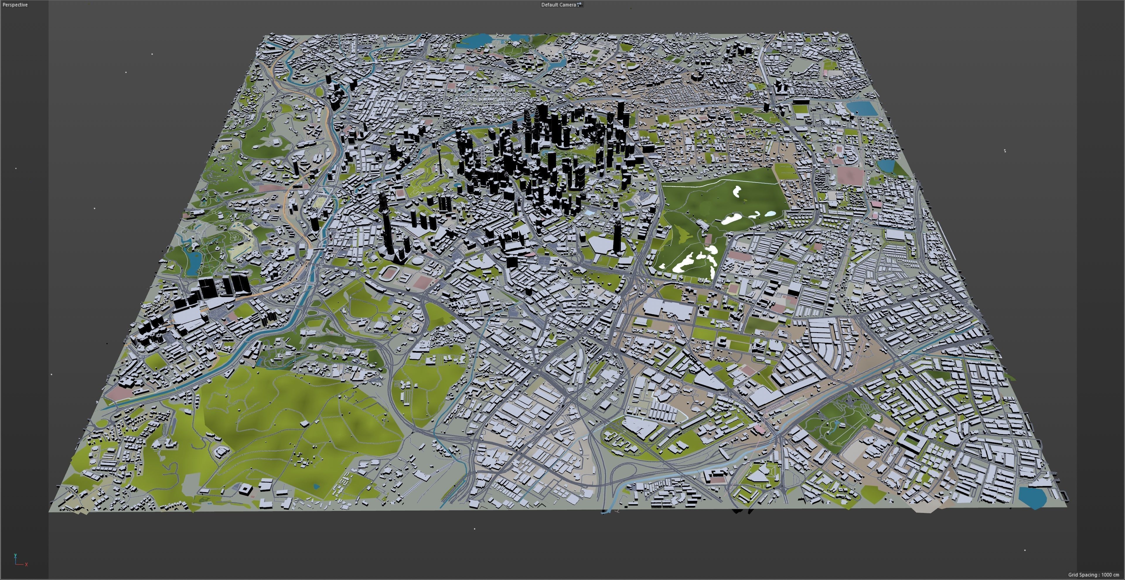 Kuala Lumpur Downtown Low-poly 3D model_10