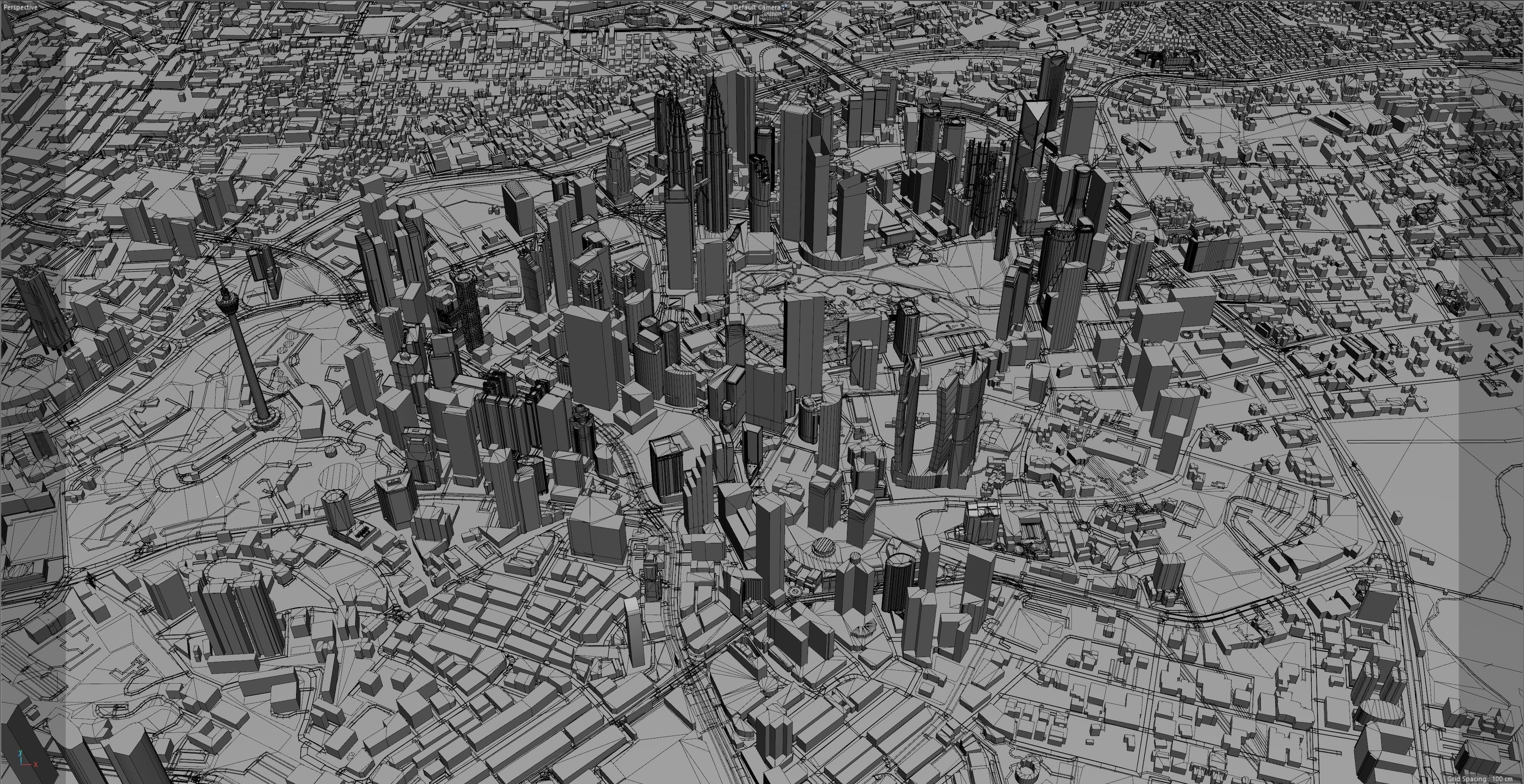 Kuala Lumpur Downtown Low-poly 3D model_8