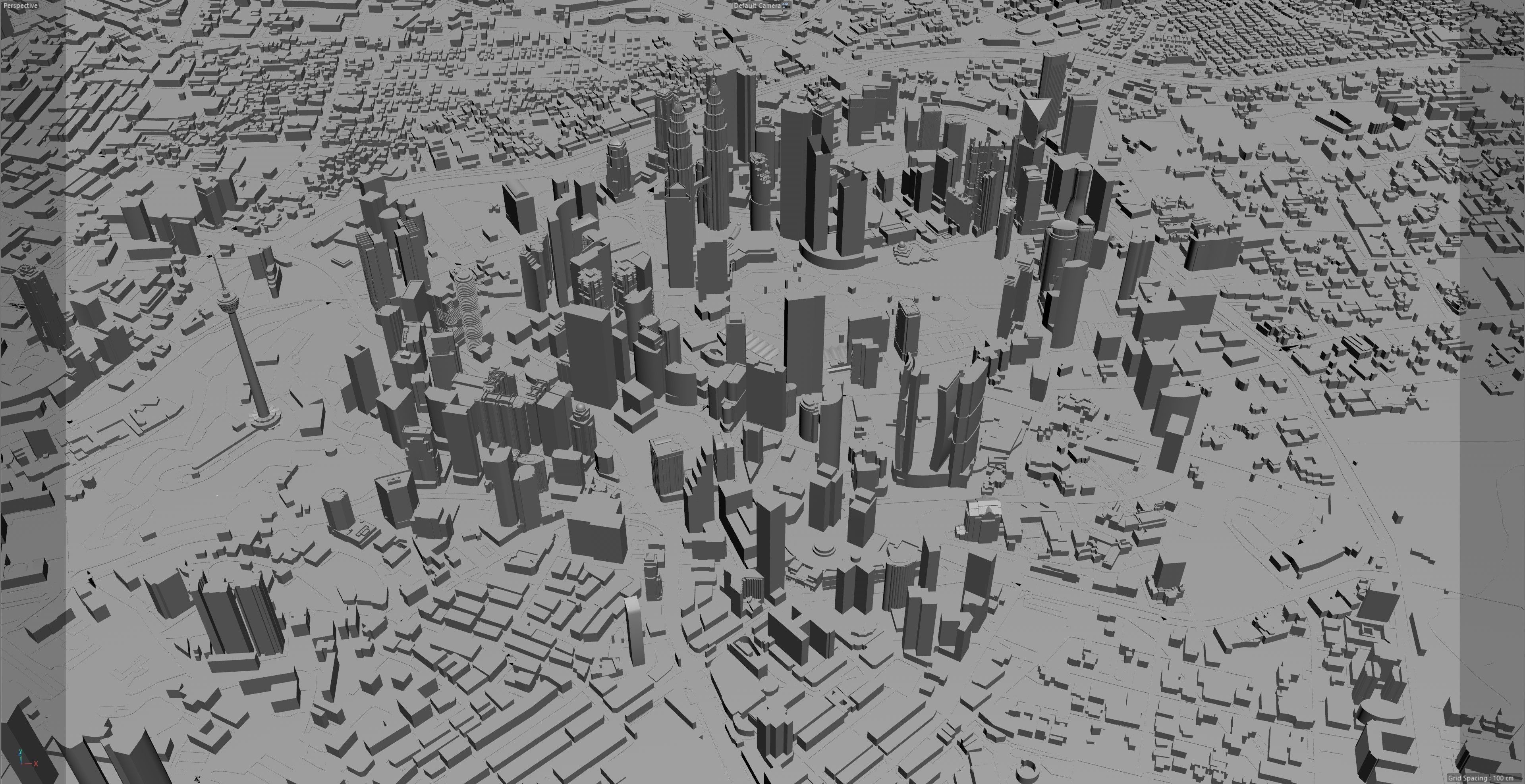 Kuala Lumpur Downtown Low-poly 3D model_9