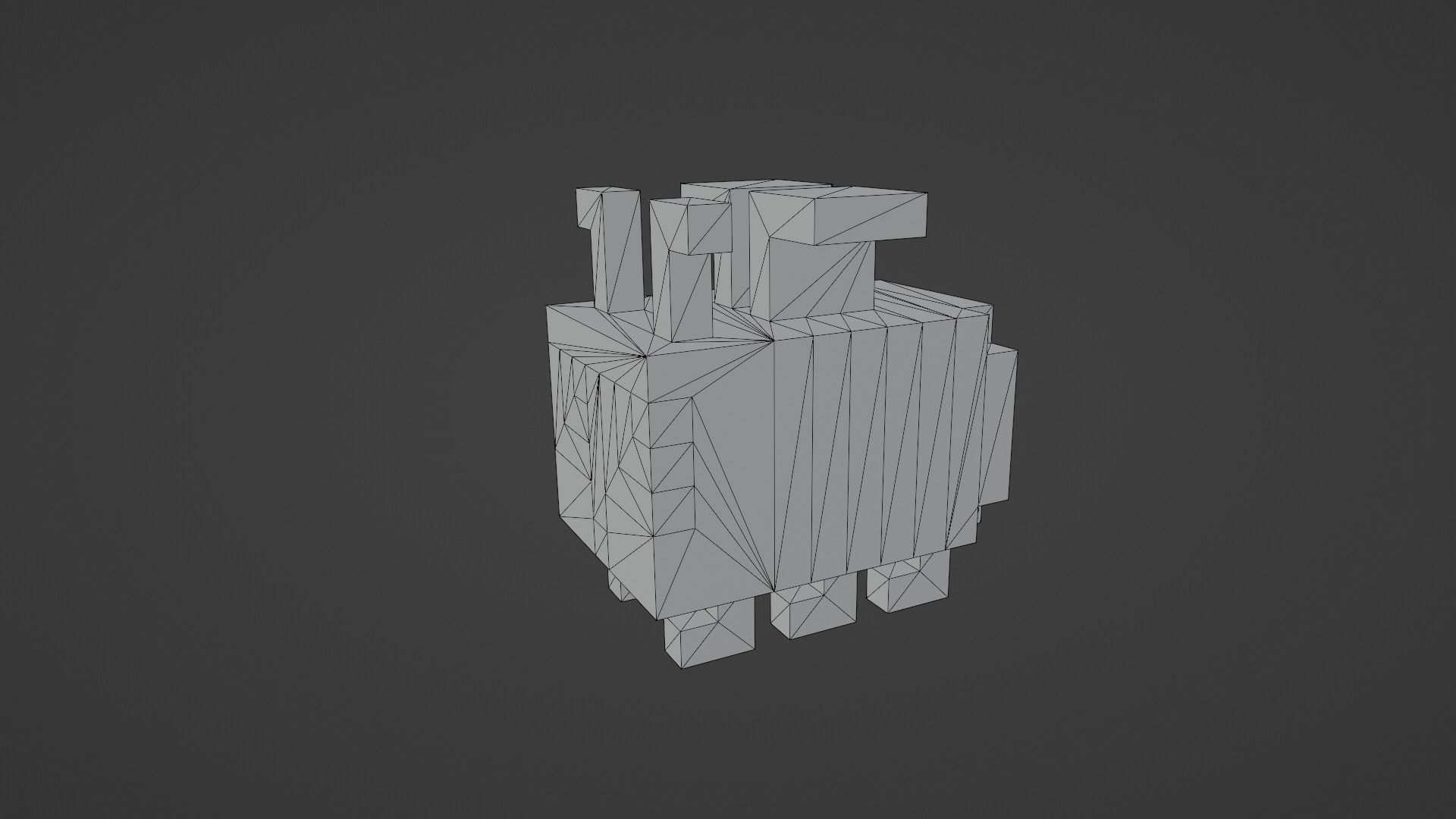 Voxel Bee Low-poly 3D model_12