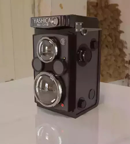 Yashica Mat 124-G Camera low poly3D Model Low-poly 3D model