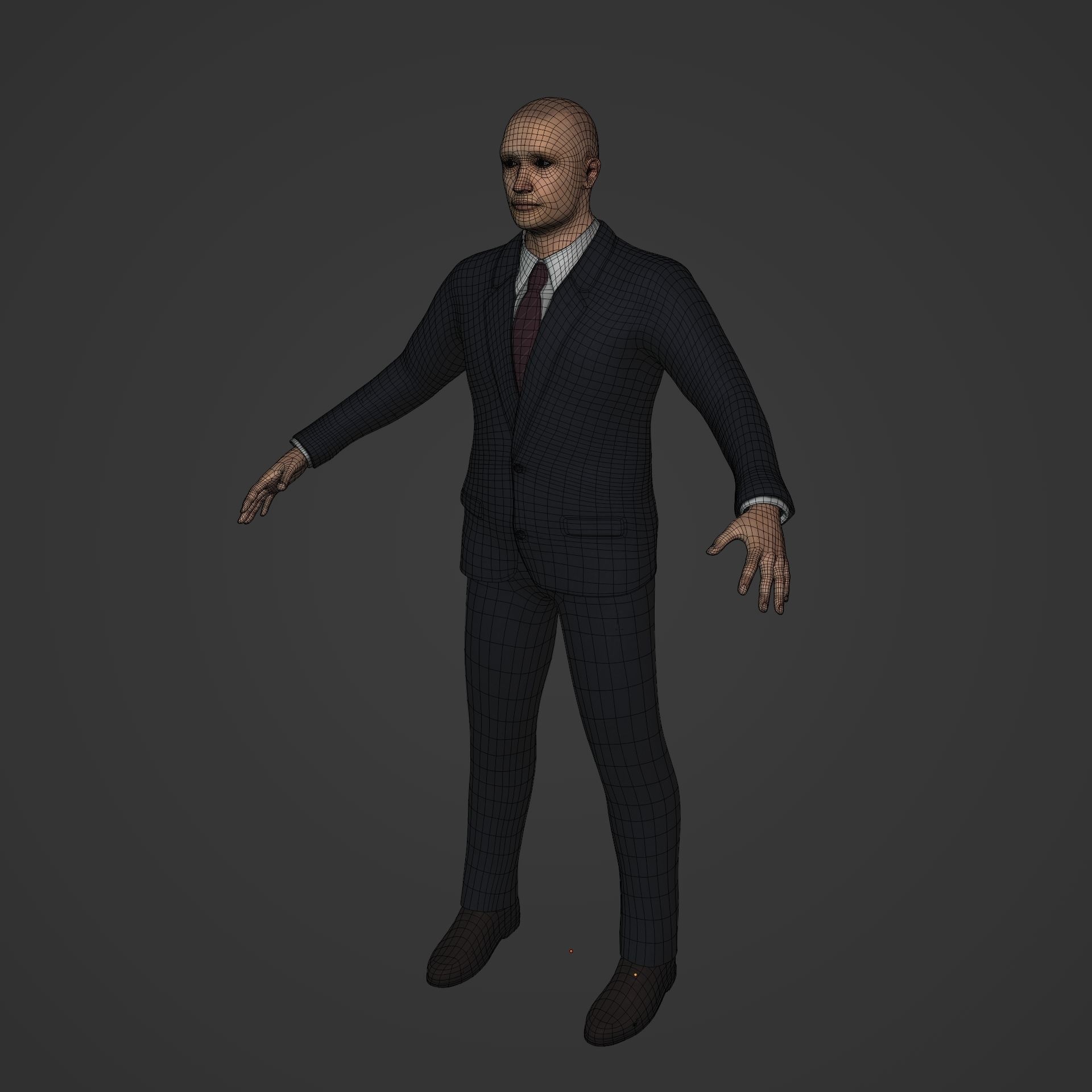 Businessman - Business Man Suit -- Rigged Low-poly 3D model_7