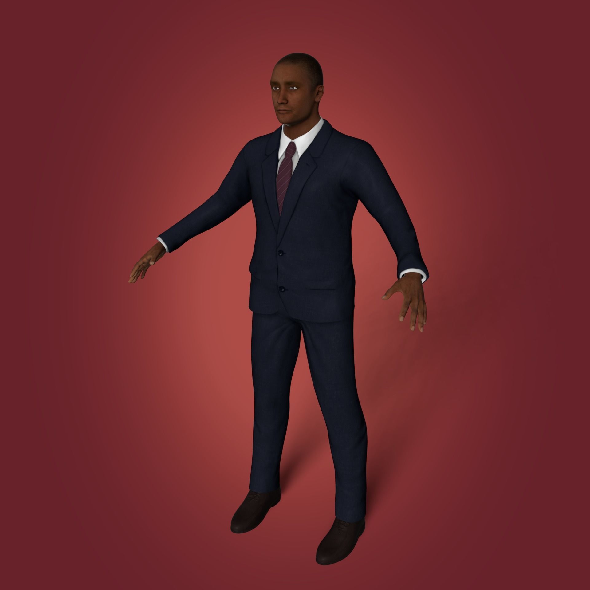 Businessman - Business Man Suit -- Rigged Low-poly 3D model_4
