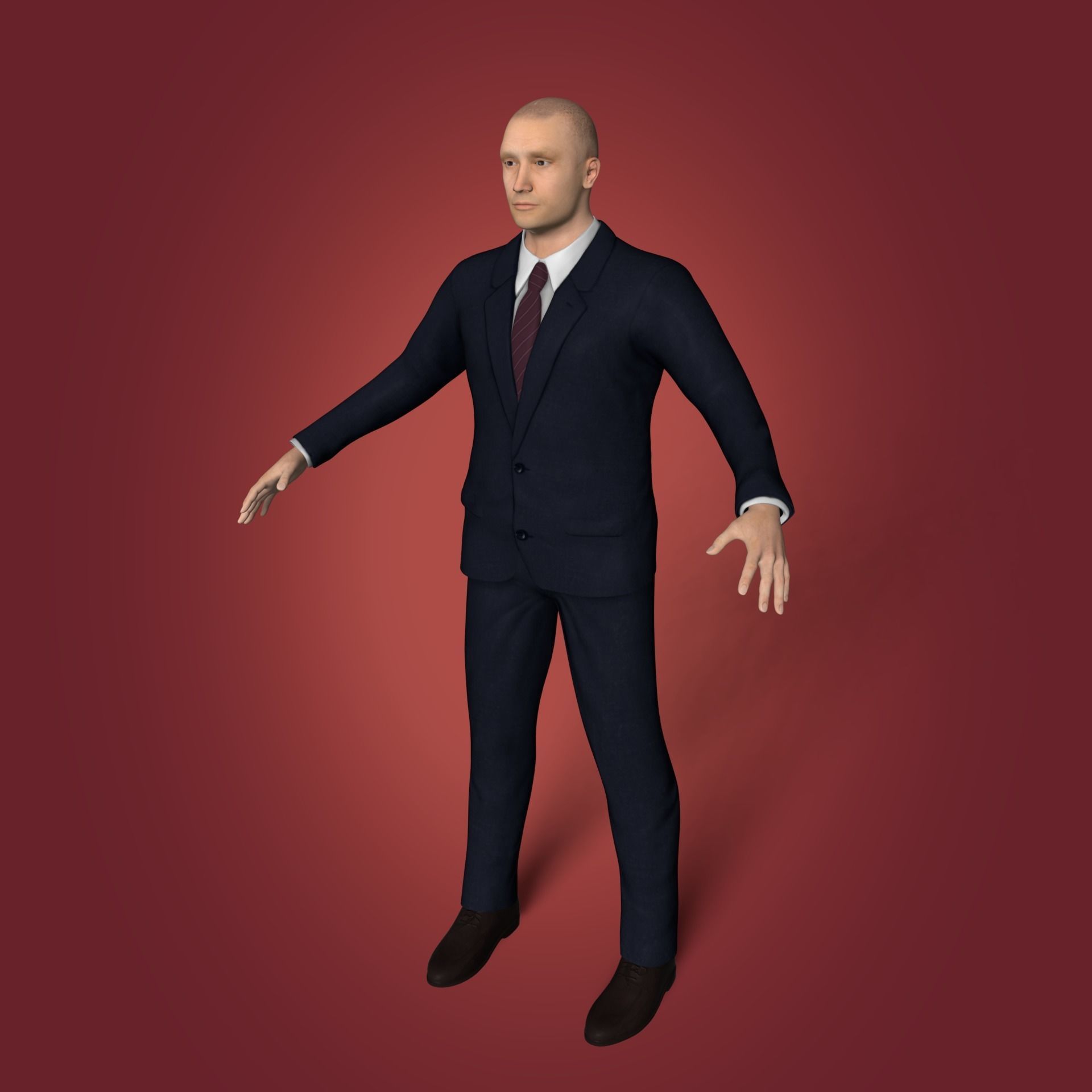 Businessman - Business Man Suit -- Rigged Low-poly 3D model_2